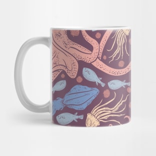 Octopus and Various Sea Life Design Mug